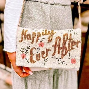 COPY - BRIDE Beaded Clutch, Bride Purse, Bride Wedding Gift, Beaded Crossbody P…